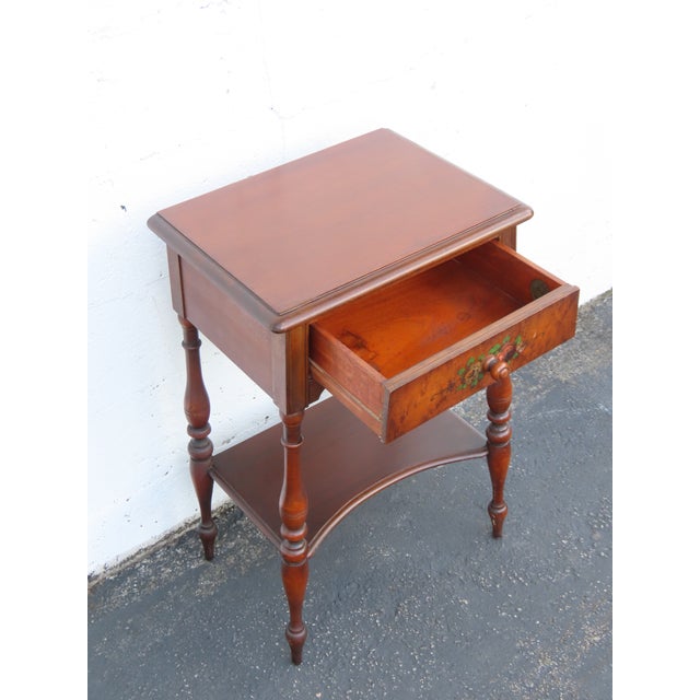 Berkey and Gay Early 1900s Tall Hand Painted Nightstand Side End Table 6679 For Sale - Image 10 of 15