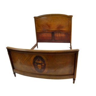 1900s Louis XVI Ormolu Inlaid Single Bed Frame For Sale