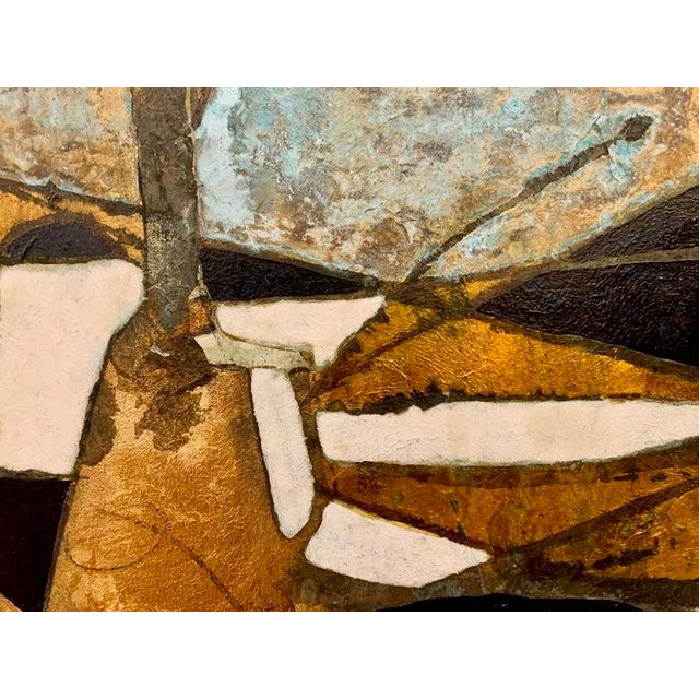 2010s Andrea Stella "The Cart of Imagination" Gold Leaf Oil Mixed Media Painting, Figurative, Italian Contemporary Art, 2010 For Sale - Image 5 of 8