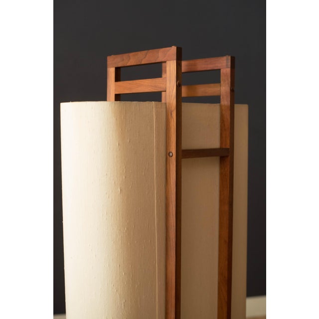 Mid Century Modern Sculptural Walnut and Brass Standing Floor Lamp For Sale - Image 14 of 18