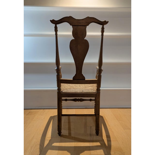 English Country Pine Woven Seat Armchairs - Set of 2 For Sale In Baltimore - Image 6 of 11