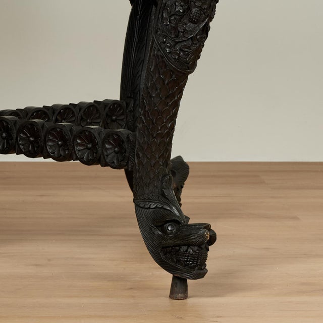 Antique Anglo Indian Carved Rosewood Table For Sale - Image 12 of 14
