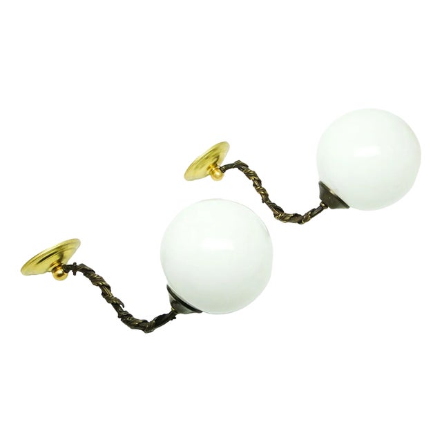 Art Nouveau Style Wall Lamps, Poland, 1950s, Set of 2 , Set of 2 For Sale