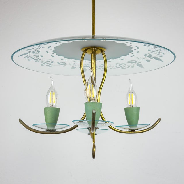 Vintage Chandelier attributed to Pietro Chiesa for Fontana Arte, Italy, 1930s For Sale - Image 9 of 18