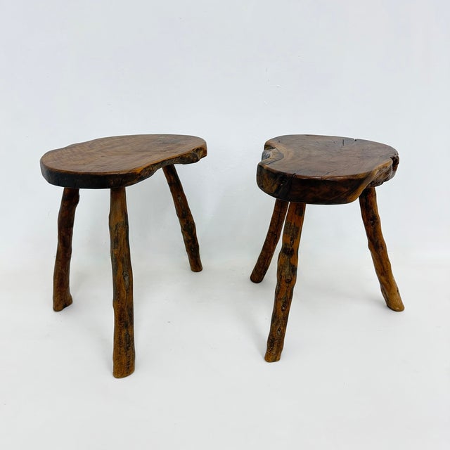 Brutalist Wooden Side Table, 1970s, Set of 2 For Sale - Image 10 of 18