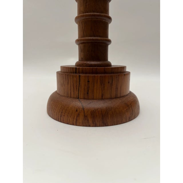 Brown Danish Mid-Century Wooden Candleholder For Sale - Image 8 of 10