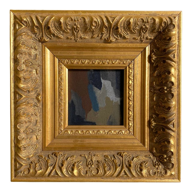"Semi Darkness" 2026 Mini Painting With Vintage Frame by Jessalin Beutler For Sale