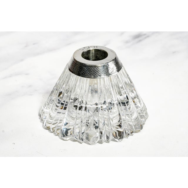 Silver Lovely Victorian Antique Cut Crystal English Sterling Silver Match Holder Home Decor Tobacciana For Sale - Image 8 of 16