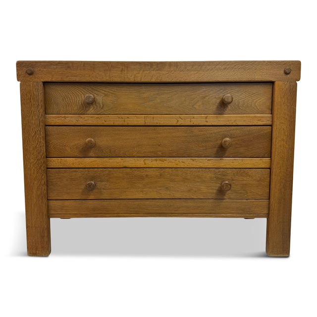 Brutalist Oak Chest of Drawers, 1970s For Sale - Image 14 of 14