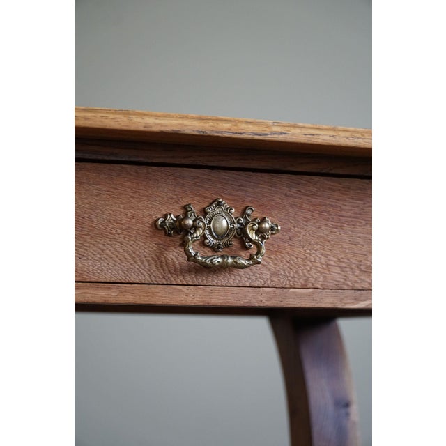 Baroque Carved Lion Feets Danish Console Table in Oak, 1890s For Sale - Image 11 of 15