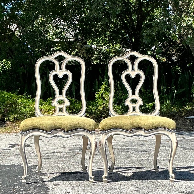 Niermann Weeks Vintage Regency Niermann Weeks Queen Anne Scroll Dining Chairs - Set of 2 For Sale - Image 4 of 10