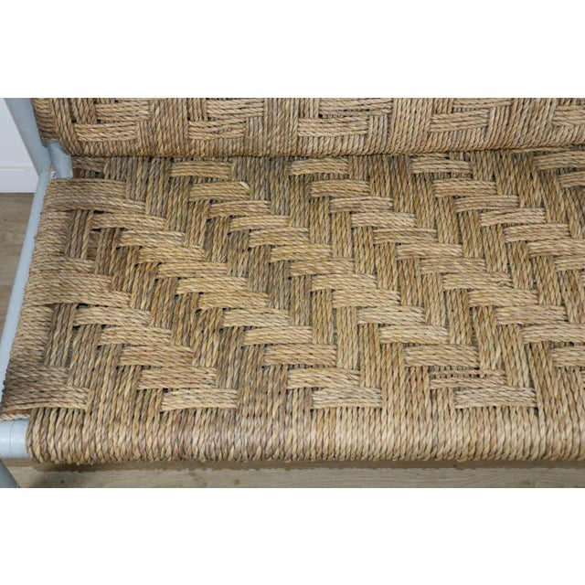 Vintage Bench in Braided Rope and Painted Wood, 1950s For Sale - Image 13 of 18