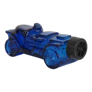 Avon Cobalt Blue Glass Race Car After Shave Cologne Bottle Empty