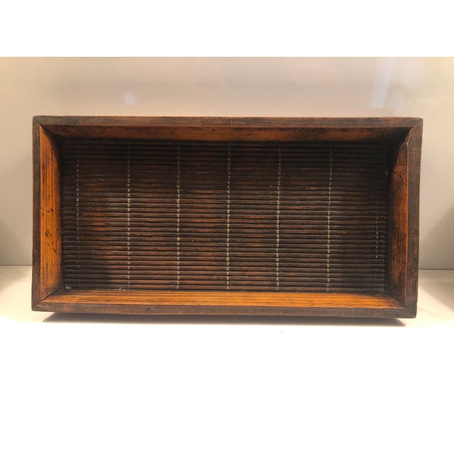 Asian 1970s Pencil Reed Bamboo Oblong Tray For Sale - Image 3 of 9