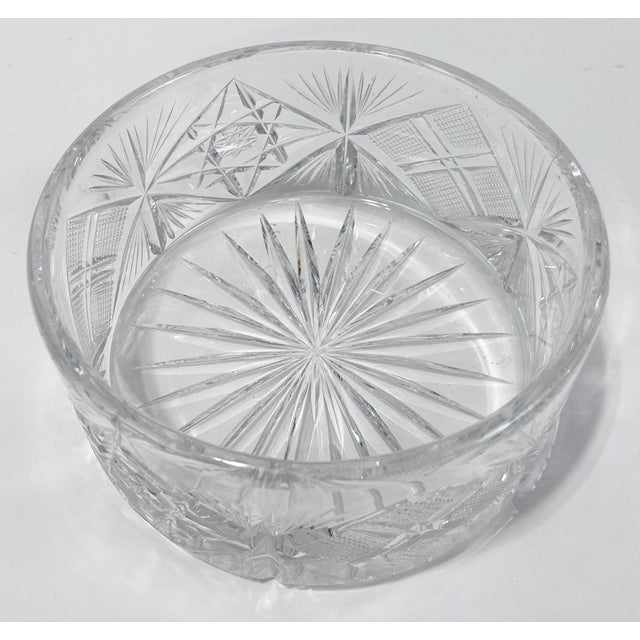 Metal Antique Cut Glass Powder Jar or Vase With Silver Lid For Sale - Image 7 of 9