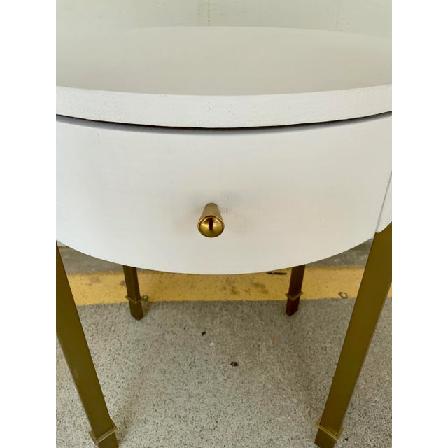 2020s Villa & House Modern White and Gold Bodrum Side Table For Sale - Image 5 of 6