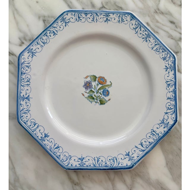 Shades of Blue French Country Hanging Plate Curation-Set of 11 For Sale - Image 15 of 16