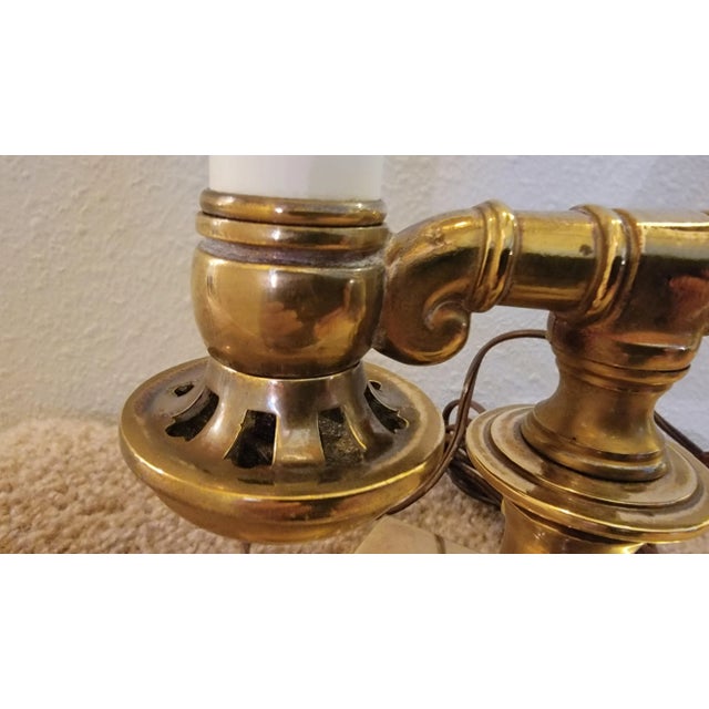Mid 20th Century Vintage Mid-Century Stiffel Attributed Brass Powder Horn Table Lamp For Sale - Image 5 of 12
