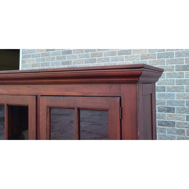 Broyhill Attic Heirlooms Red Rustic Oak Collection Library