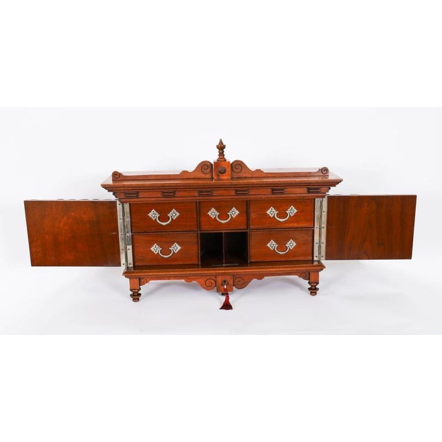 Antique Victorian Walnut Table Top Collectors Cabinet, 1840s For Sale - Image 11 of 18