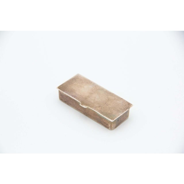 Plain Silver Rectangular Pill Box For Sale - Image 3 of 4