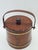 An original wooden cookie jar, made by basketville in putney, vermont, usa. the item has a distinctive cylindrical barrel...