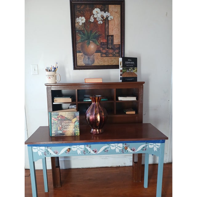 Hillsdale 6 Shelf Bookcase Teak Stained For Sale - Image 4 of 4