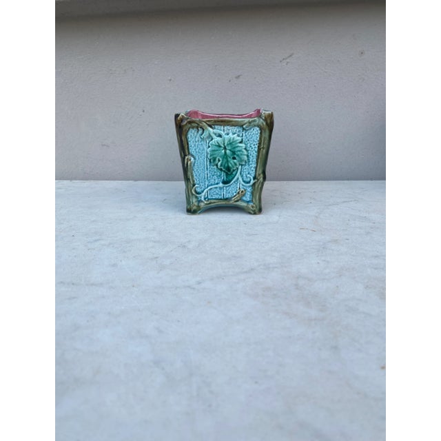 Small French Majolica Cache Pot Onnaing, Circa 1890 For Sale - Image 4 of 7