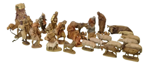 Christmas Creche in Wood by Karl Kuolt for Anri, Val Gardena, Italy, 1950s, Set of 30