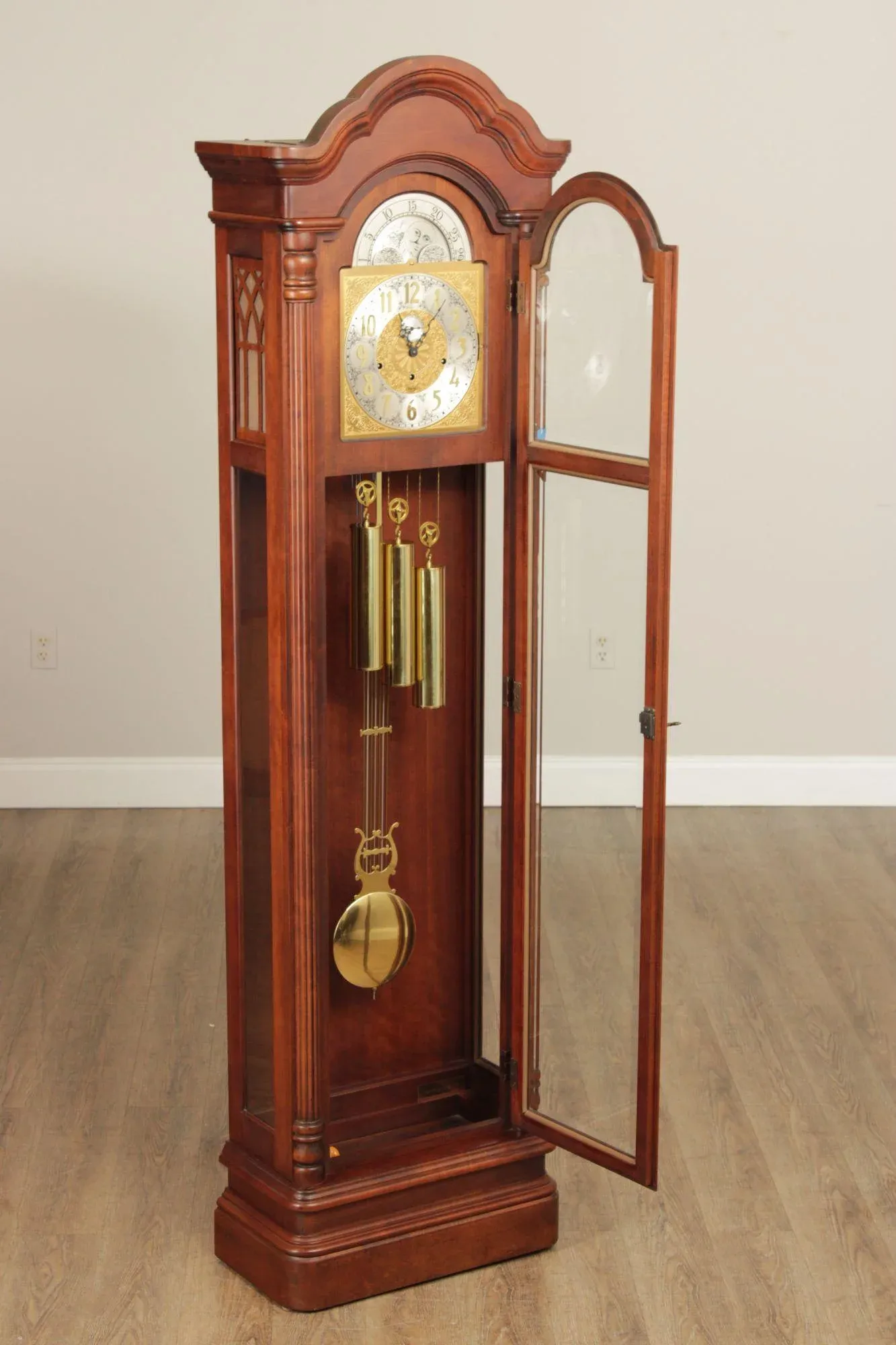 ビンテージ 30s ハーレクイン　ジェスチャー　アールデコ　アンティーク　レトロ 1990s Ridgeway Traditional Cherry Grandfather Clock | Chairish