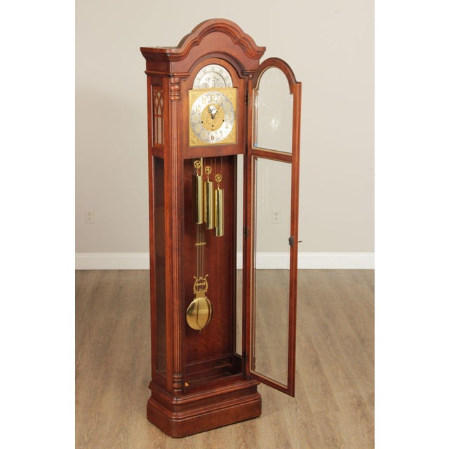 1990s Ridgeway Traditional Cherry Grandfather Clock | Chairish