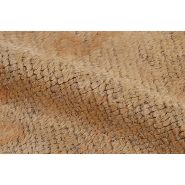 Textile 20 Century Antique Turkish Oushak Rug in Beige, Orange All Over Pattern For Sale - Image 7 of 8