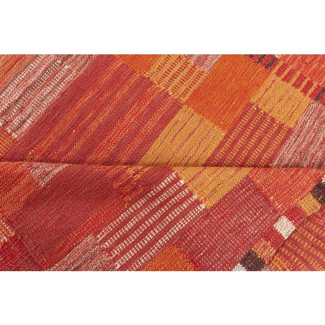 Mid-Century Modern Vibrant Modern Swedish Flat Weave Wool Rug by Doris Leslie Blau For Sale - Image 3 of 6