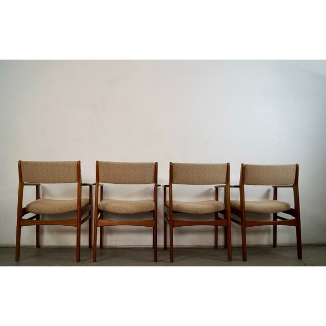 D-Scan 1960’s Mid-Century Danish Modern Teak Dining Arm Chairs - Set of 4 For Sale - Image 4 of 12