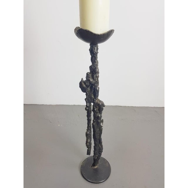 Metal Brutalist Floor Candleholder in Cast Iron, Germany, 1960s For Sale - Image 7 of 7