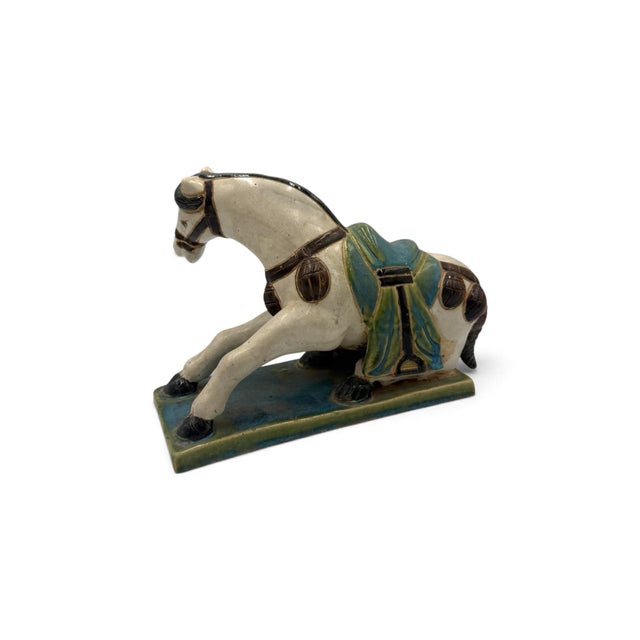 Late 20th Century Set of Three Chinese Tang-Style Glazed Ceramic Horse Figures For Sale - Image 5 of 15
