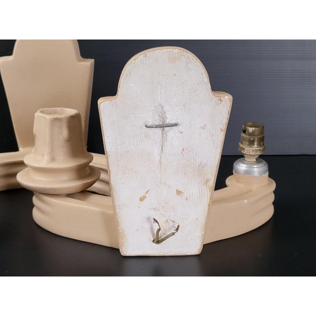 Vintage Plaster Wall Lights, 1940s, Set of 2 For Sale - Image 6 of 13