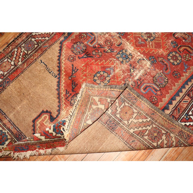 Antique Zabihi Collection Persian Tribal Serab Worn Rug - 4'1" x 6'7" For Sale - Image 12 of 12