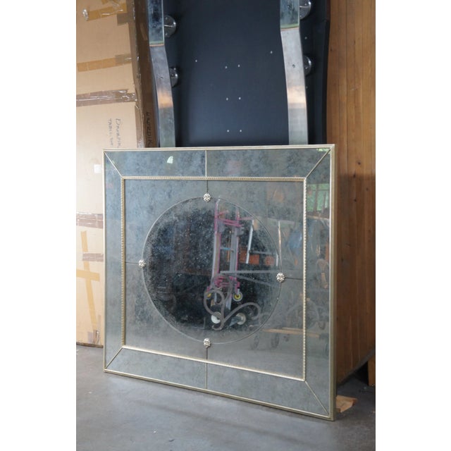 Vintage Canadian Antiqued Venetian Style Wall Hall Vanity Mirror For Sale - Image 6 of 12