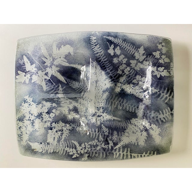 Transparent Large Edwin Walter Kiln Glass 3-Part Fern Serving Dish For Sale - Image 8 of 8