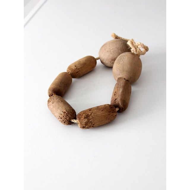 Cabin Vintage Wooden Fishing Net Floats For Sale - Image 3 of 12