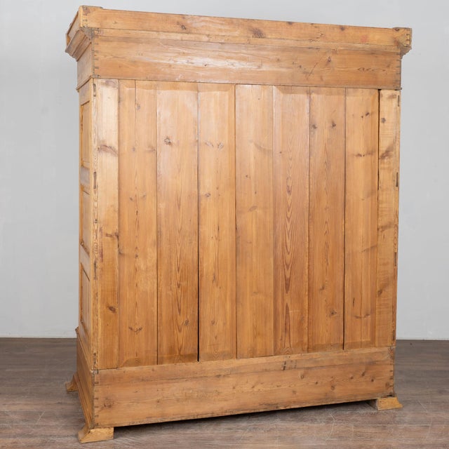 19th Century Large Danish Pine Armoire With Two Bowfront Doors For Sale - Image 11 of 11