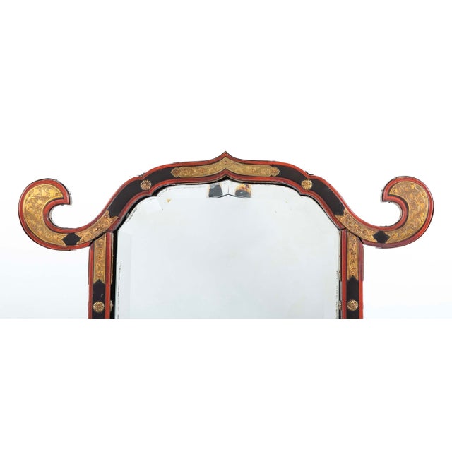 19th Century Japanese Red and Black Lacquer Table Mirror Gilt Brass Mounts For Sale In New York - Image 6 of 14