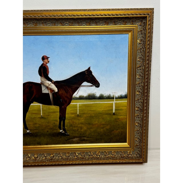 19th Century Historic Victorian Racehorse Oil Portrait Painting “Master Walter” — C1894 Governor’s Cup Winner, Ceylon Now Sri Lanka Framed For Sale - Image 5 of 18