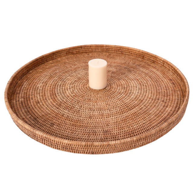 Our round rattan serving and ottoman trays will instantly add a gorgeous touch to any room of your home. Adding this tray...