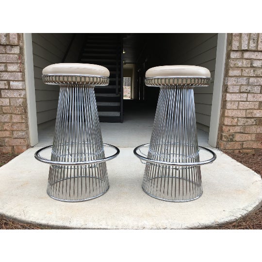 Warren Platner Knoll Style Chrome Wire Bar Stools - a Pair ...