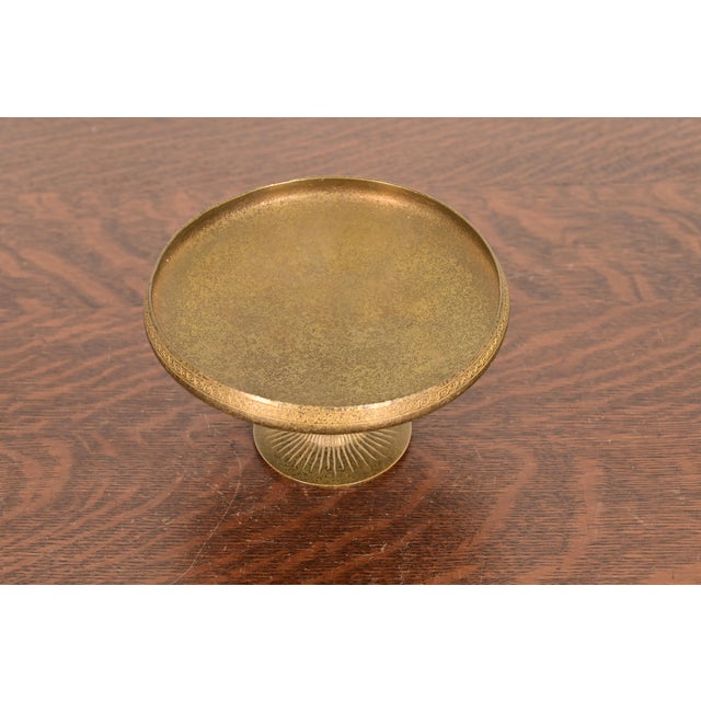A gorgeous Arts & Crafts or Art Deco period gilt bronze pedestal bowl or compote dish with Greek Key design By Tiffany...
