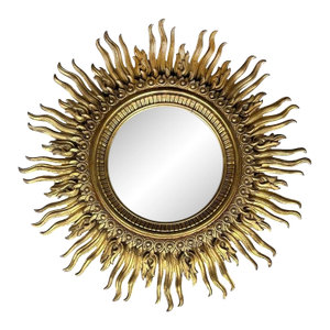 1940s Monumental Carved Sunburst Wall Mirror, Francisco Hurtado Attributed