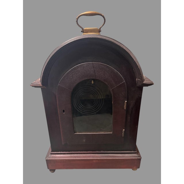 Antique 15" Mahogany Bracket Clock Brass Dial Marked Hare Baltimore For Sale - Image 6 of 12