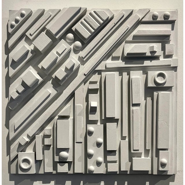 Town One, 2024 Mix media on board Size - 21.5" wide x 21" tall x 3" depth unframed Town One by Jordan Tabachnik, is...